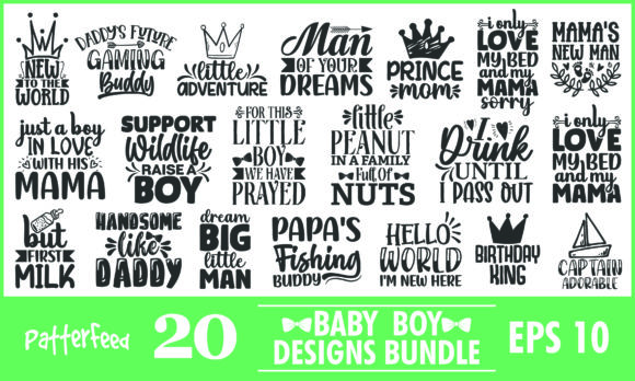 Baby Boy SVG Designs Bundle Files for Graphics and Crafts