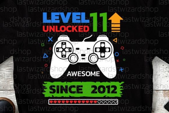 Birthday Boy Gamer Level Up 11 Svg Graphics and Crafts