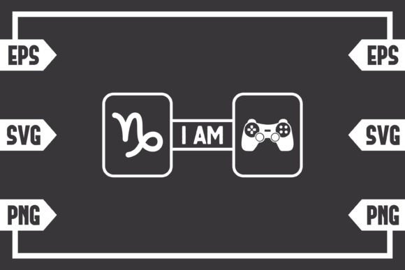 Capricorn Sign and Gaming Controller Graphics for Crafts
