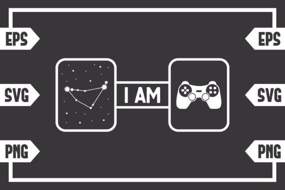 Capricorn Star Sign and Gaming Controlle Graphics for Crafts