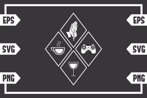 Coffee Jesus Wine and Gaming Controller Graphics for Crafts