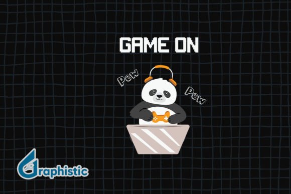 Funny Gaming Panda Graphics for Crafts