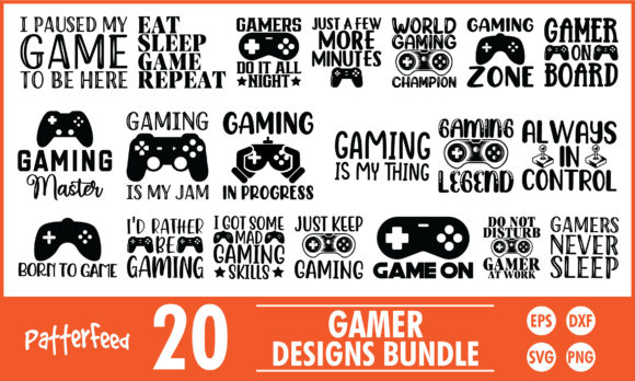 Gamer Gaming SVG Designs Bundle for Crafts and Graphics