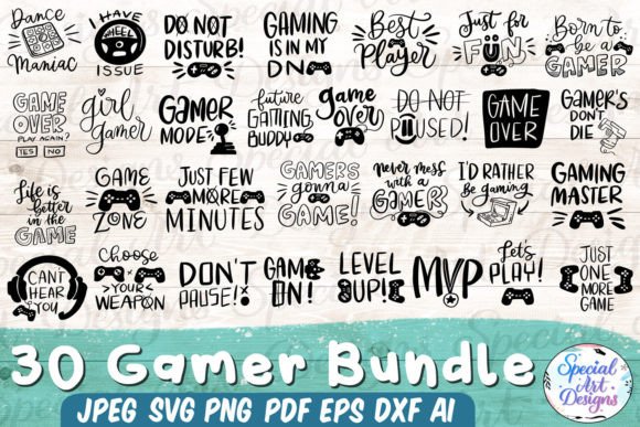 Gamer Svg Bundle for Crafts and Graphics