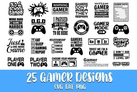 Gamer Svg Bundle for Crafts and Graphics