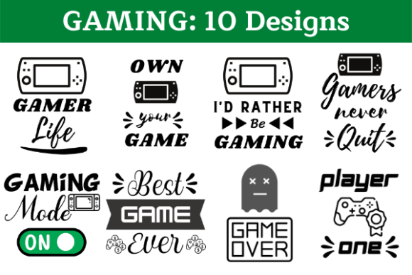 Gaming Designs Bundle for Modern Graphics and Crafts