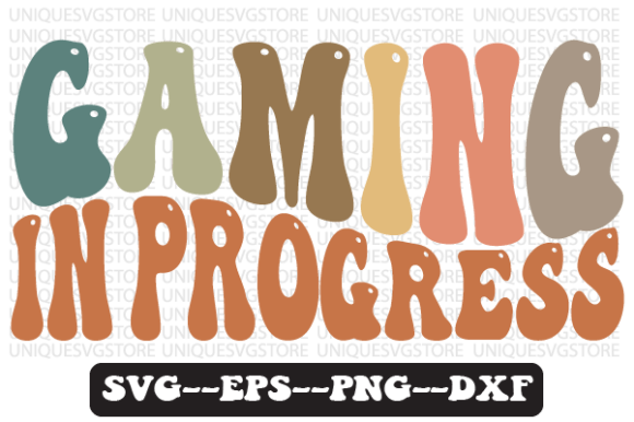 Gaming in Progress Retro Wavy Svg Graphics for Crafts