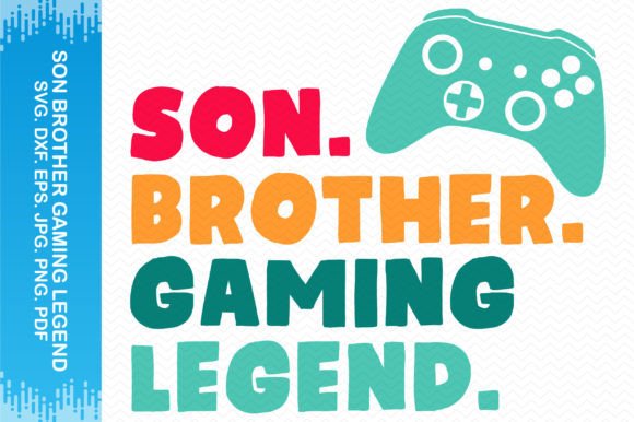 Son Brother Gaming Legend Clipart for Crafts and Graphics