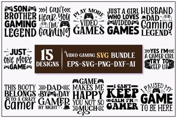 Video Gaming SVG Designs Bundle for Graphics and Crafts